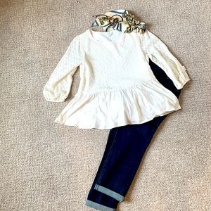 White lace peplum top